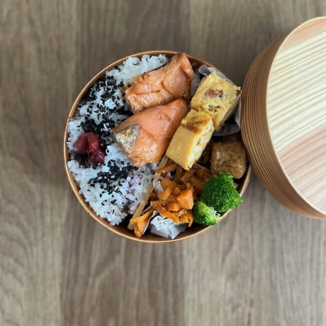 しらいのりこさんレシピの『サケの焼き漬け』が入ったお弁当