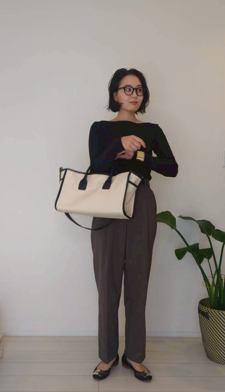 12closet×エディター高橋夏果コラボ
「ハピネスワークバッグ」のパンツコーディネート