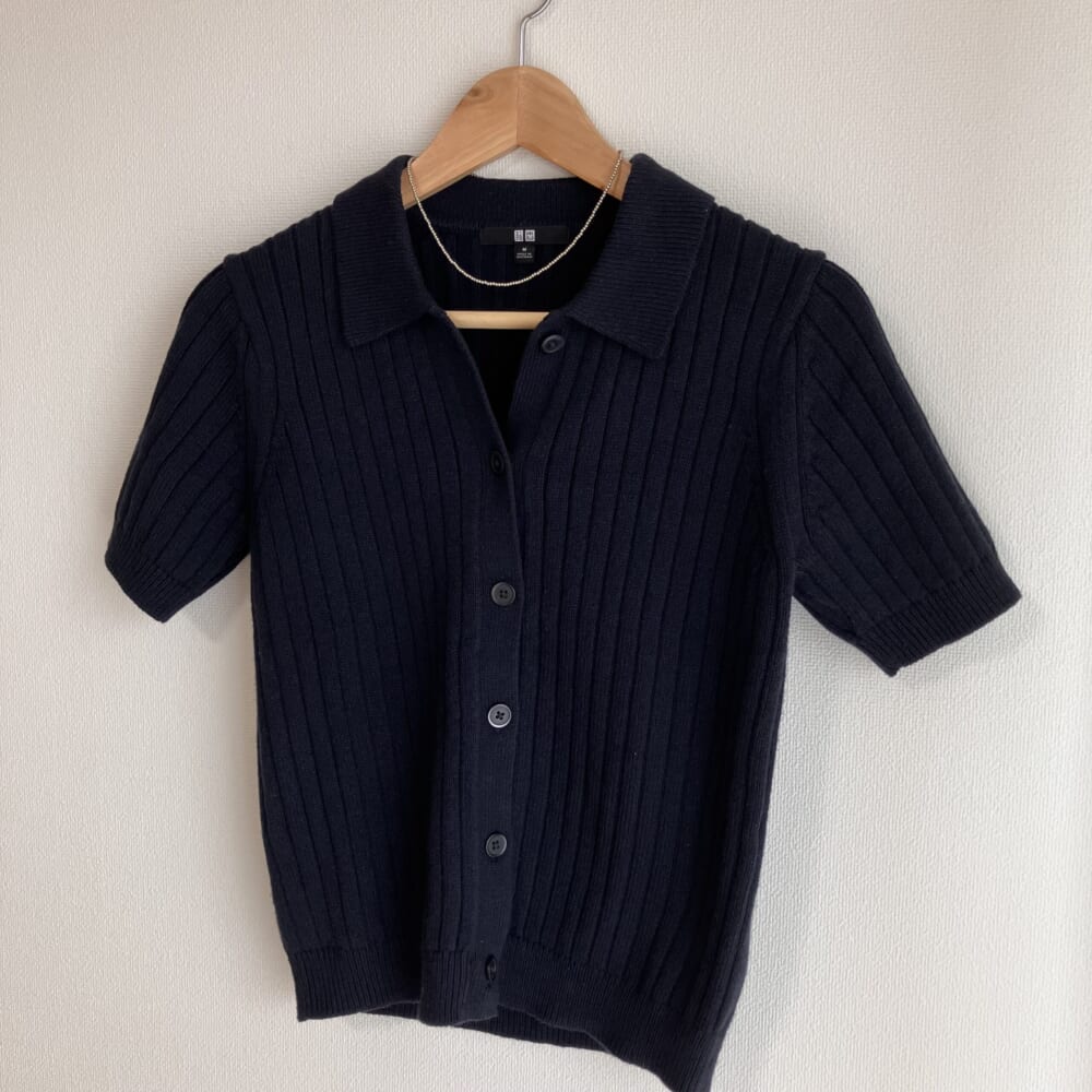 ユニクロ　ポロカーディガンニット　半袖