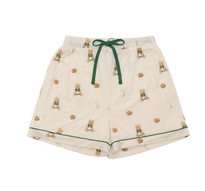 スタバ、ジェラピケコラボ「gelato pique ベア柄カットソーショートパンツ アイボリー」¥7,000