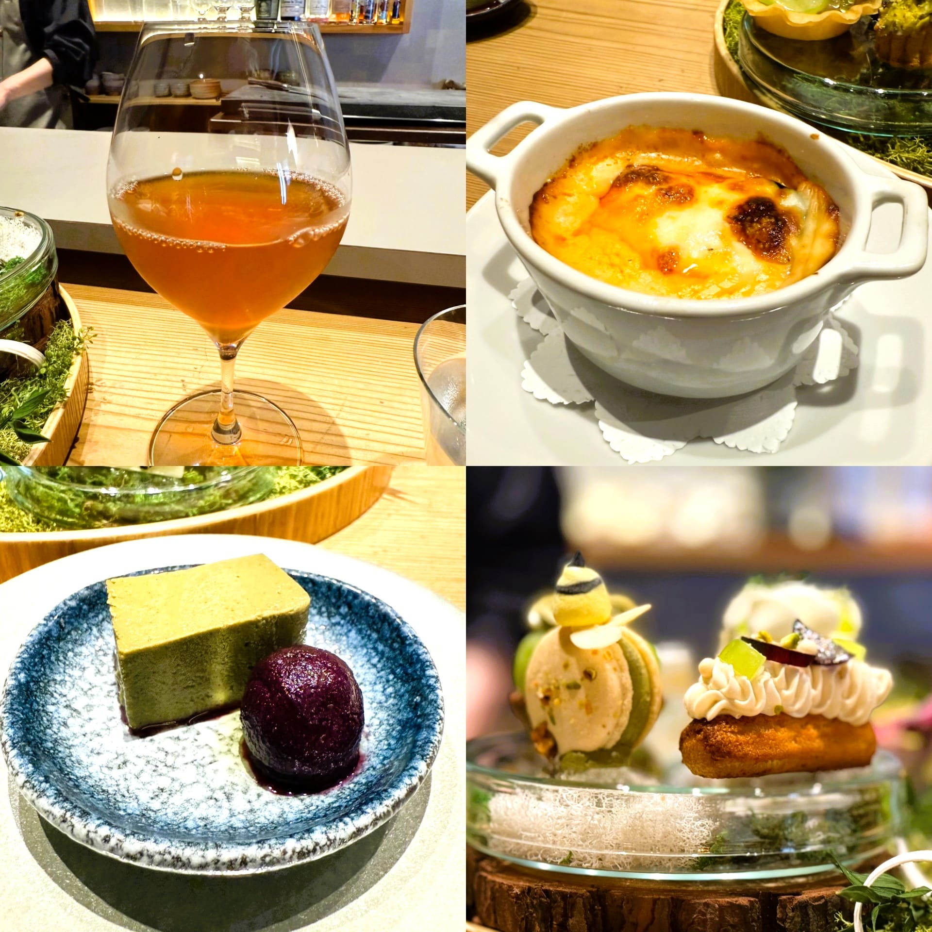 㐂楽、葡萄とピスタチオのアフタヌーンセット