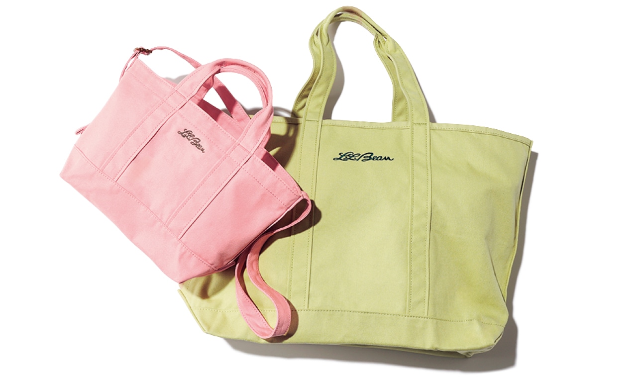LEE限定 L.L.Bean(エル・エル・ビーン)【洗える】【LEE別注】LEE100人隊コラボ グローサリー・ 2WAYスモールトート ピンクとグローサリー・トート ピスタチオ