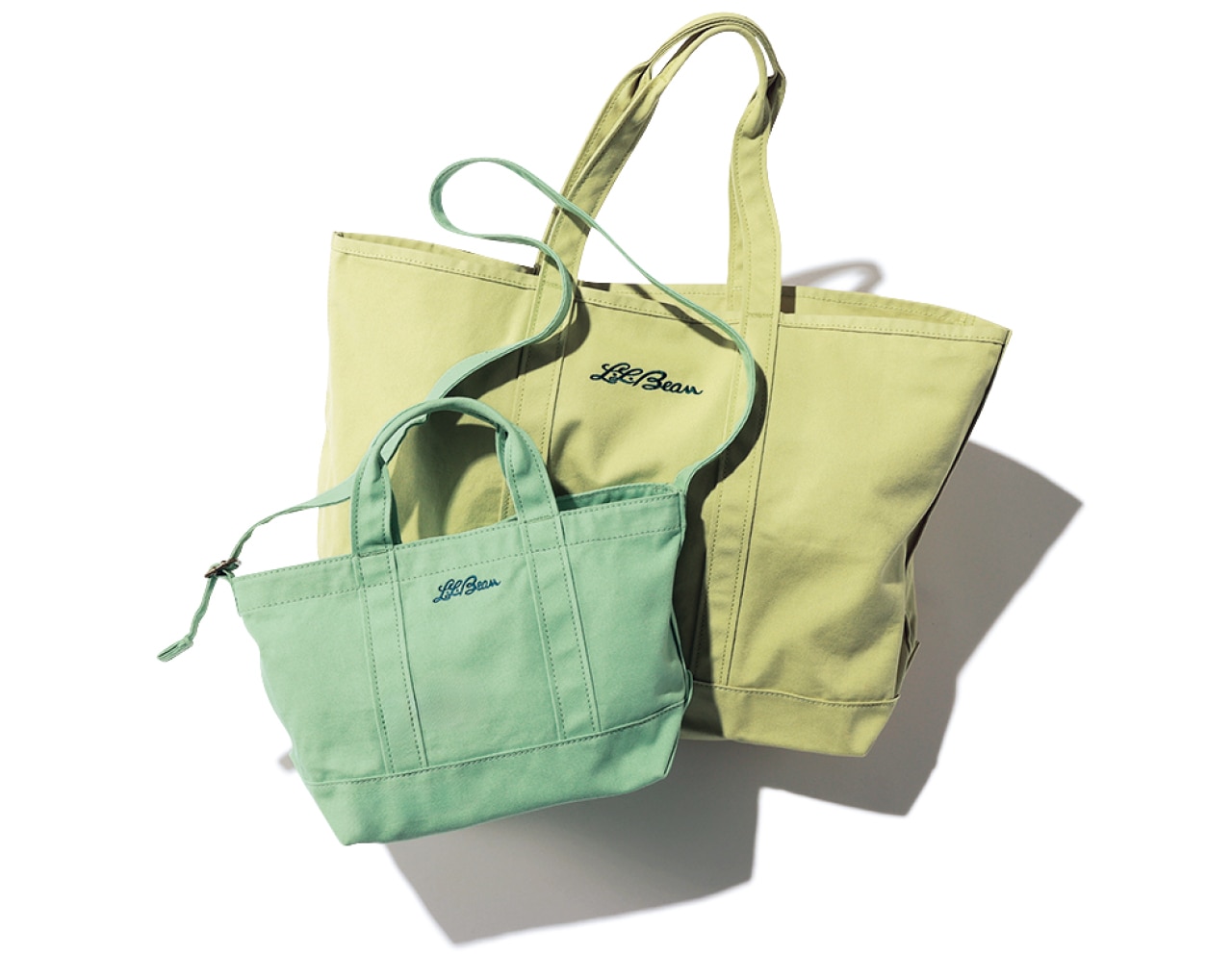 LEE限定 L.L.Bean(エル・エル・ビーン)【洗える】【LEE別注】LEE100人隊コラボ グローサリー・ 2WAYスモールトート グリーンとグローサリー・トート ピスタチオ