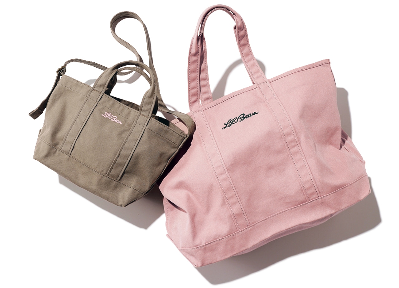 LEE限定 L.L.Bean(エル・エル・ビーン)【洗える】【LEE別注】LEE100人隊コラボ グローサリー・ 2WAYスモールトート モカブラウンとグローサリー・トート ダスティピンク