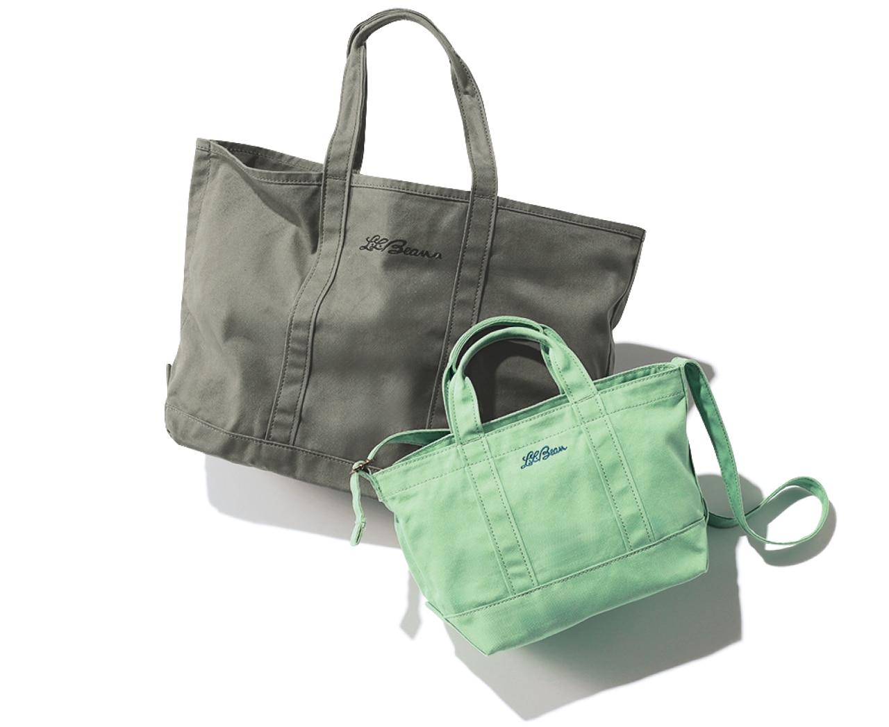 LEE限定 L.L.Bean(エル・エル・ビーン)【洗える】【LEE別注】LEE100人隊コラボ グローサリー・ 2WAYスモールトート グリーンとグローサリー・トート オリーブ