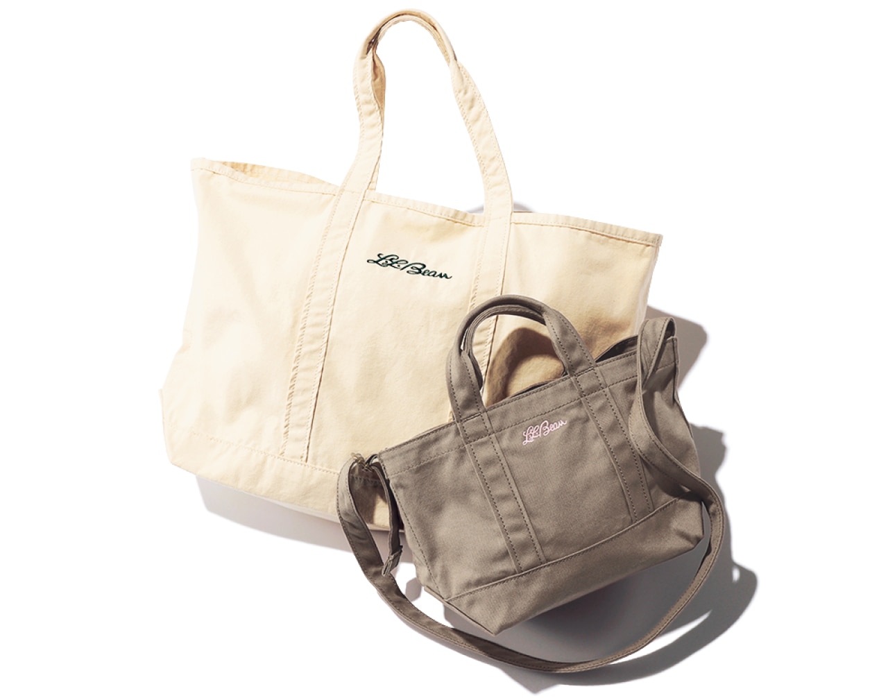 LEE限定 L.L.Bean(エル・エル・ビーン)【洗える】【LEE別注】LEE100人隊コラボ グローサリー・ 2WAYスモールトート モカブラウンとグローサリー・トート ナチュラル