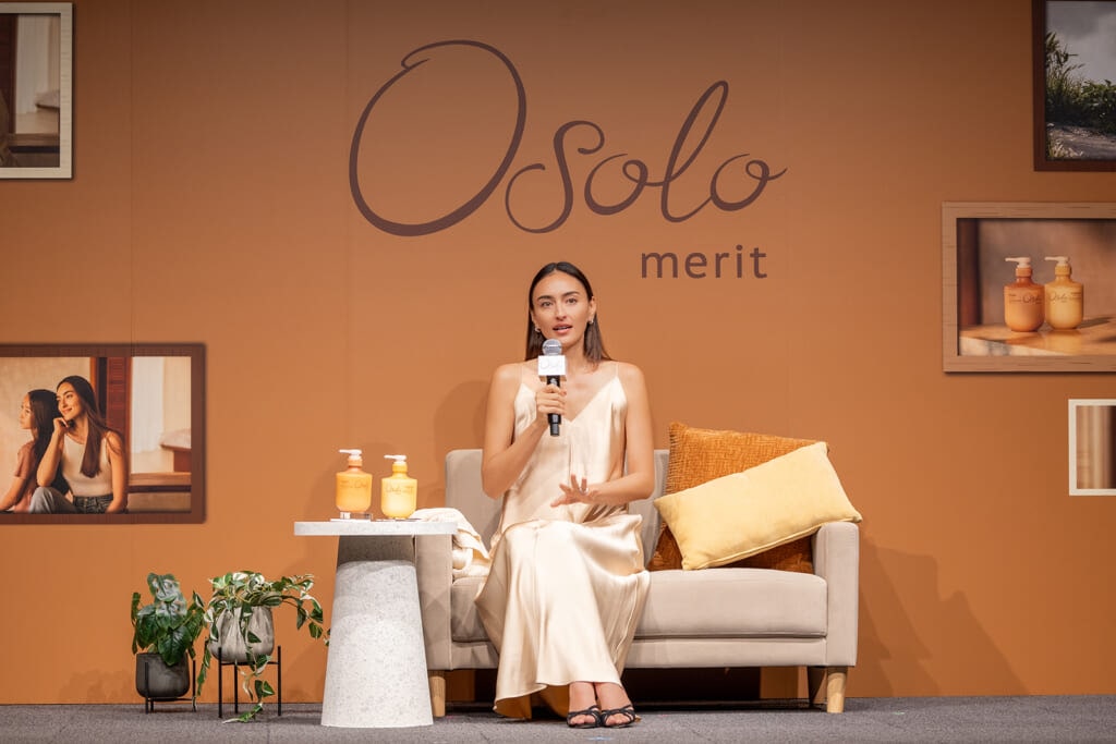 花王メリット新シリーズ「Osolo」シャンプー・コンディショナー新商品発表会に登壇する長谷川潤さん