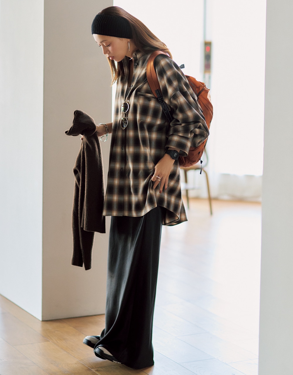 【PROVOKE design boutique(プロヴォーク デザイン ブティック)】のチェックシャツ コーデ蛯原友里さん