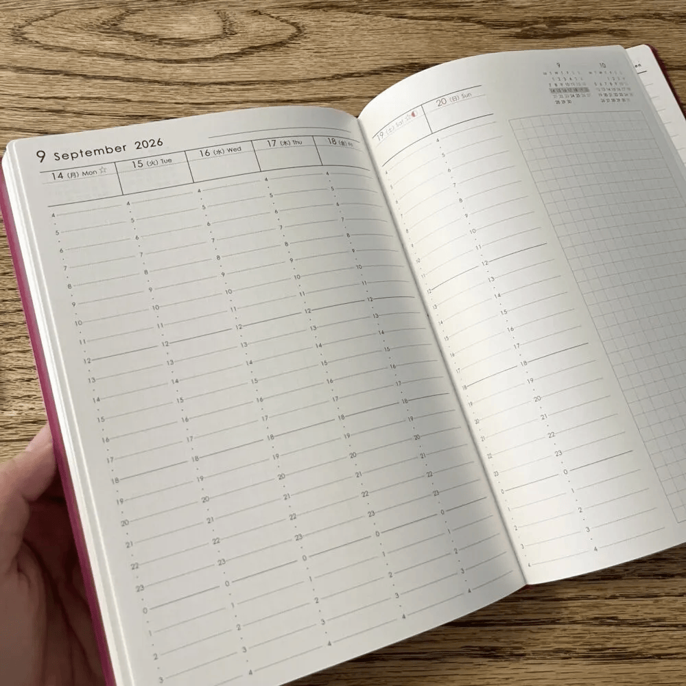 「CITTA DIARY2026（2025年10月始まり）A5」ウィークリーページ