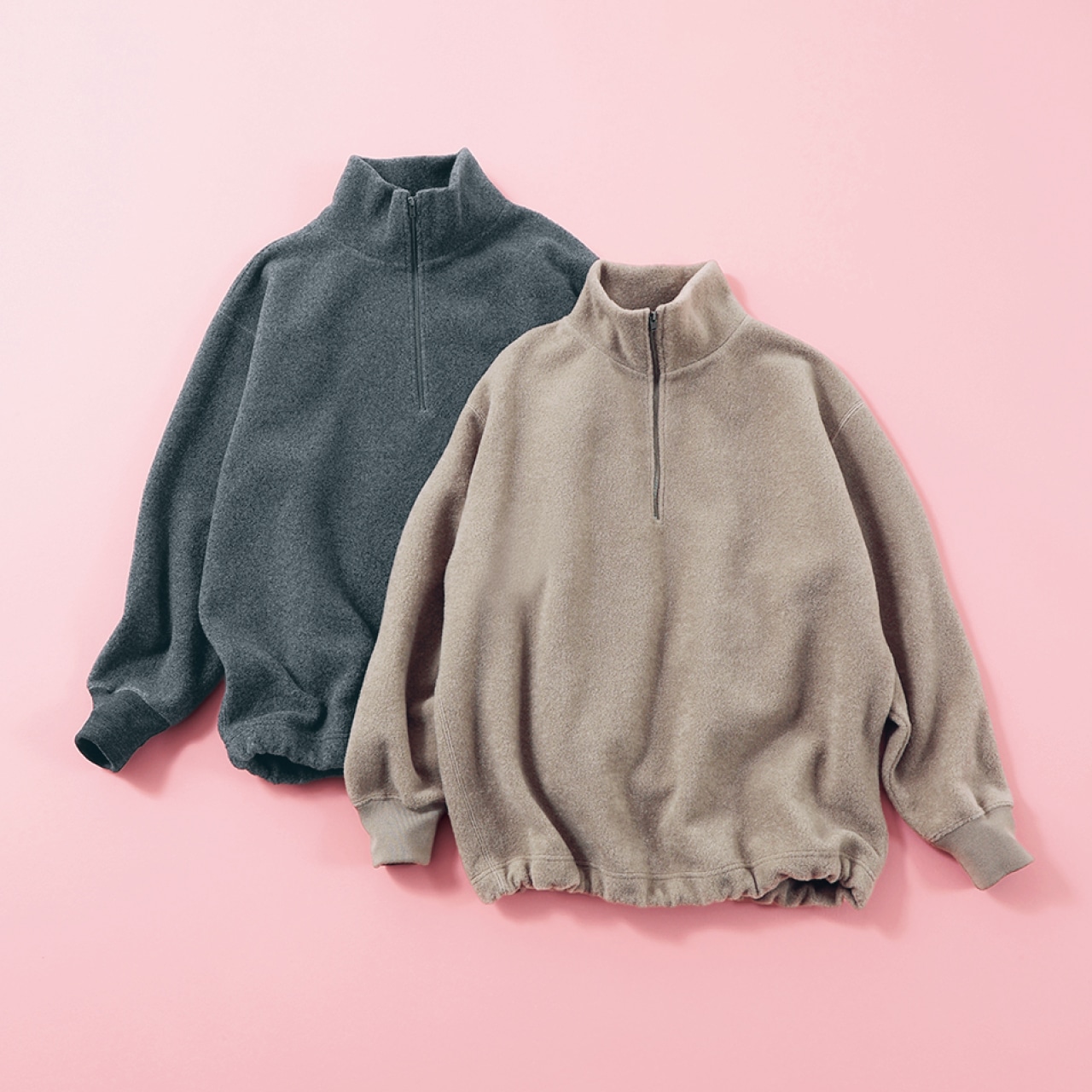 LEE限定 12closet(トゥエルブクローゼット)【洗える】【福田麻琴さんコラボ】ハーフジップボアトップス