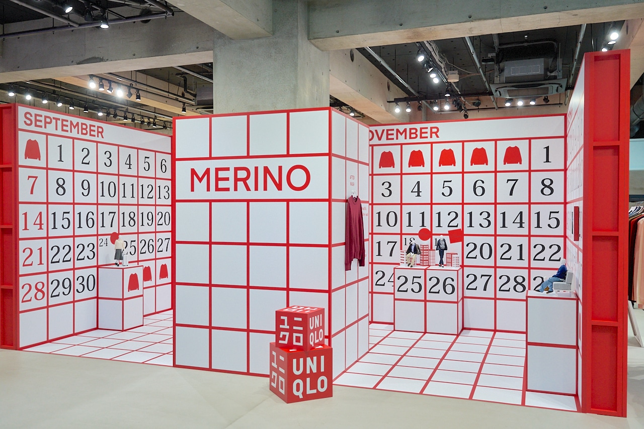 ユニクロニット試着会のメリノウール展示