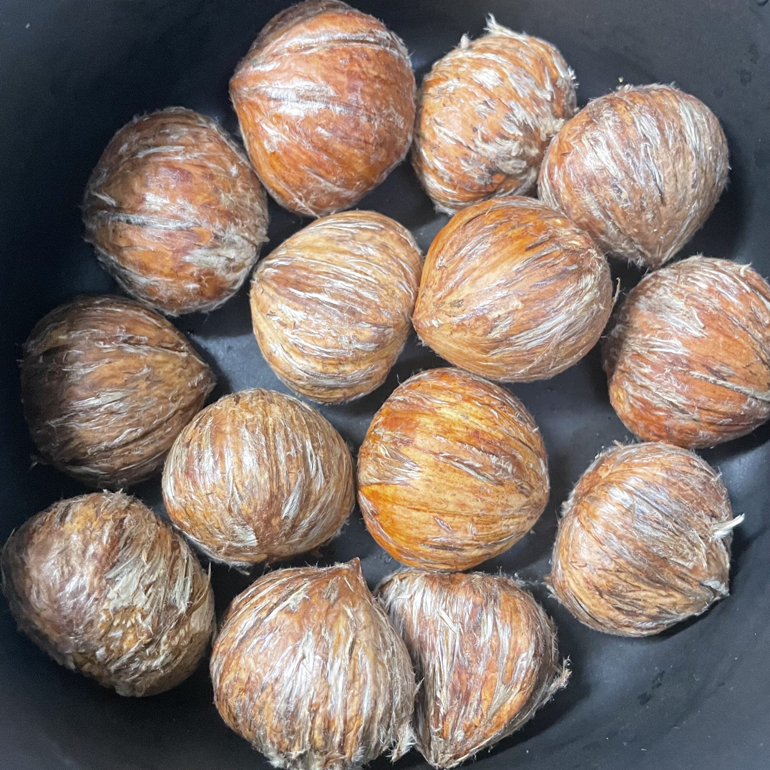 鬼皮をむいた栗。茹でる前。