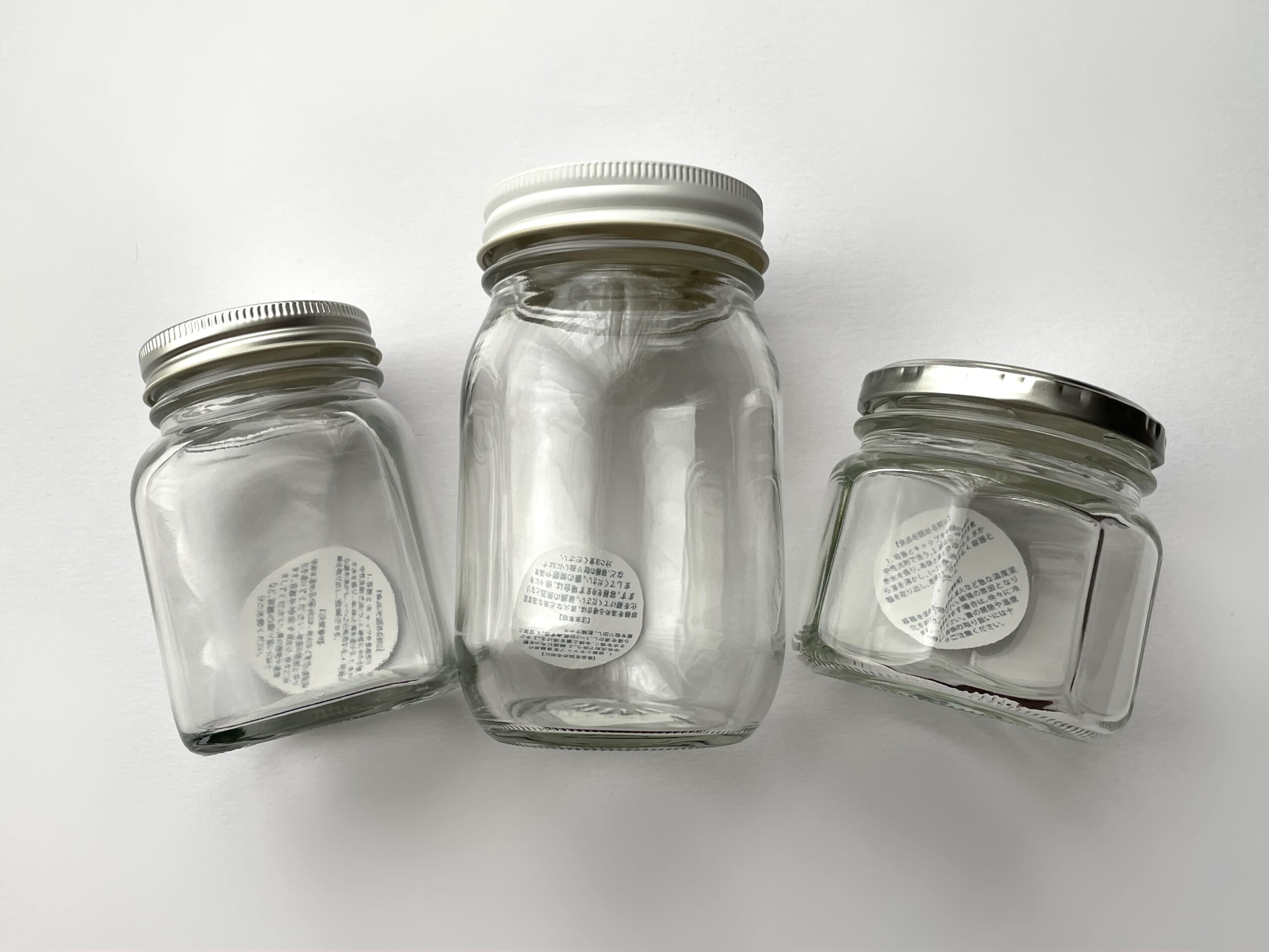 保存用の瓶を大中小