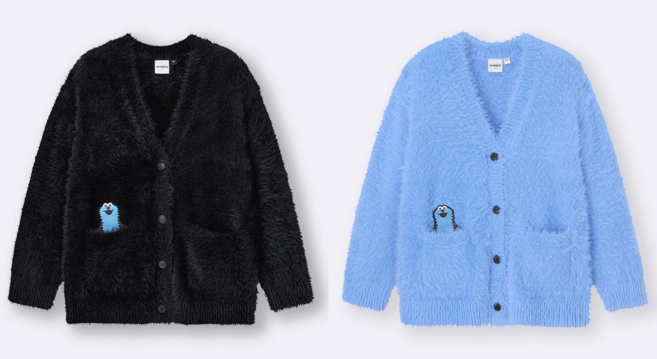 GUパペットスンスンコラボのオーバーサイズカーディガン2色