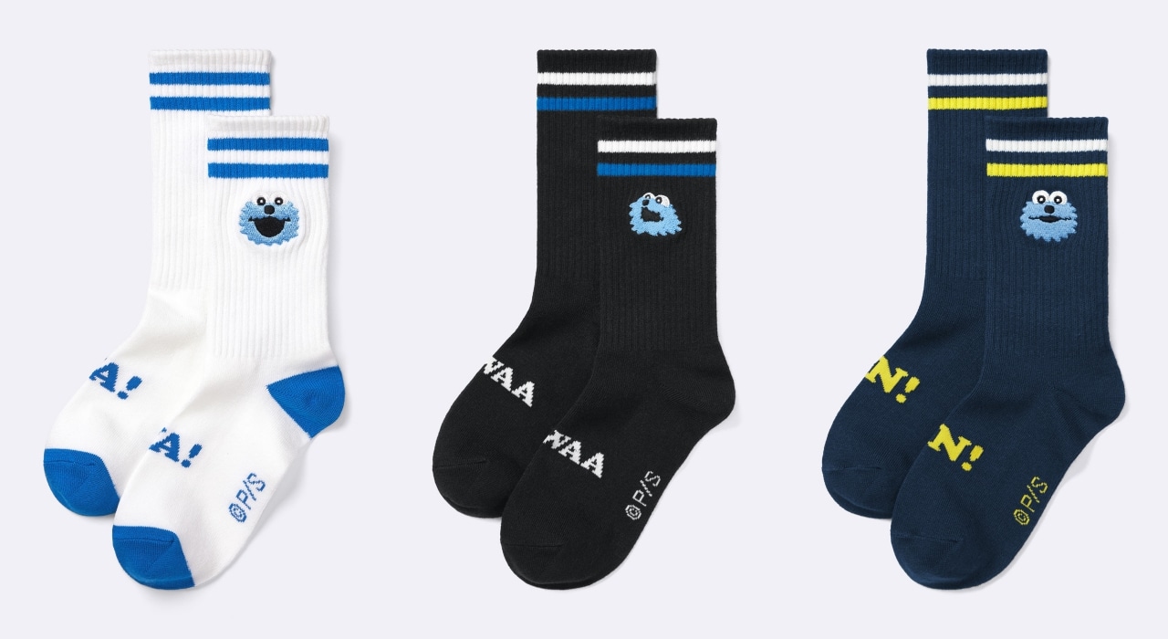 GUパペットスンスンコラボのソックス3色