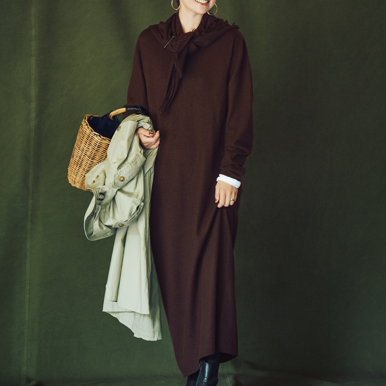 YLÈVE（イレーヴ）【五明祐子さんセレクト】ULTRAFINE MERINO WOOL MILLED KN OP