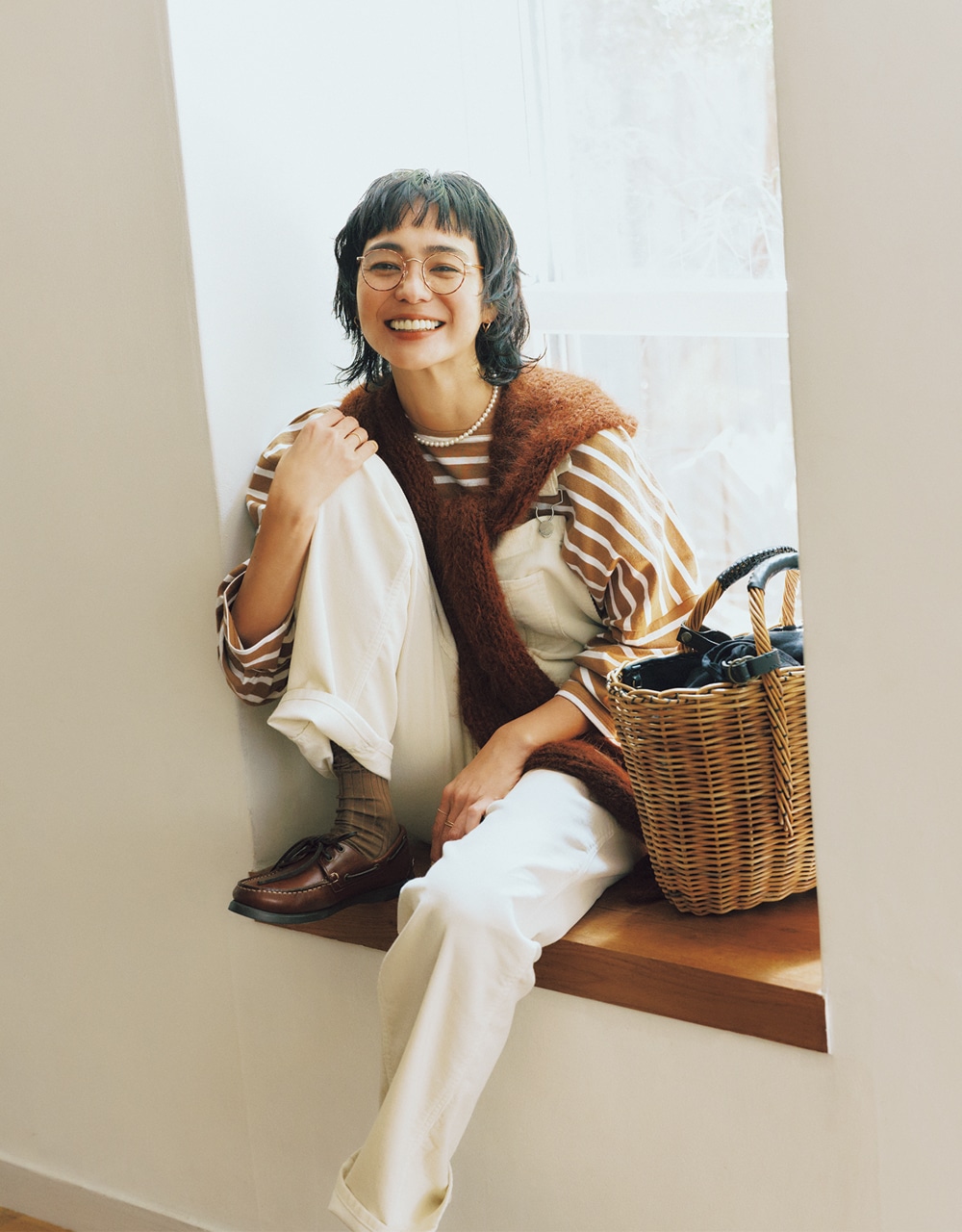 竹下玲奈さん ルミノアのブラウンコーデ