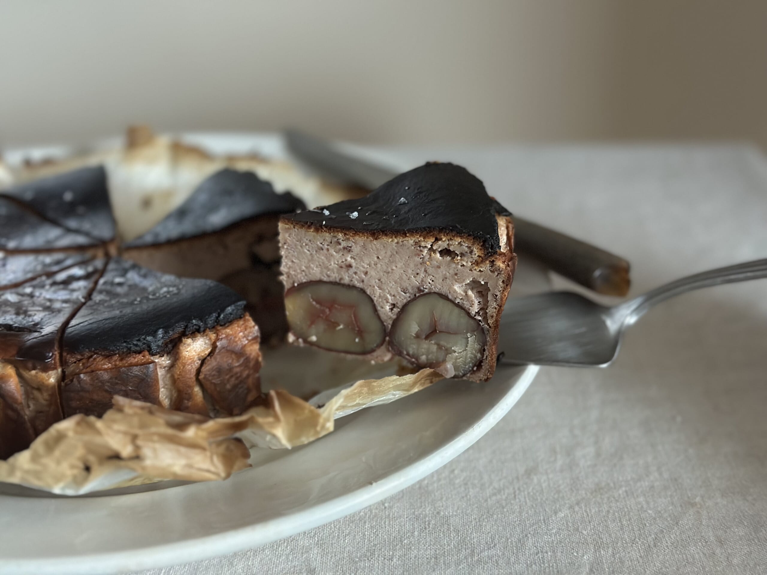 栗バスクチーズケーキ 栗の渋皮煮たっぷり 栗のお菓子作り