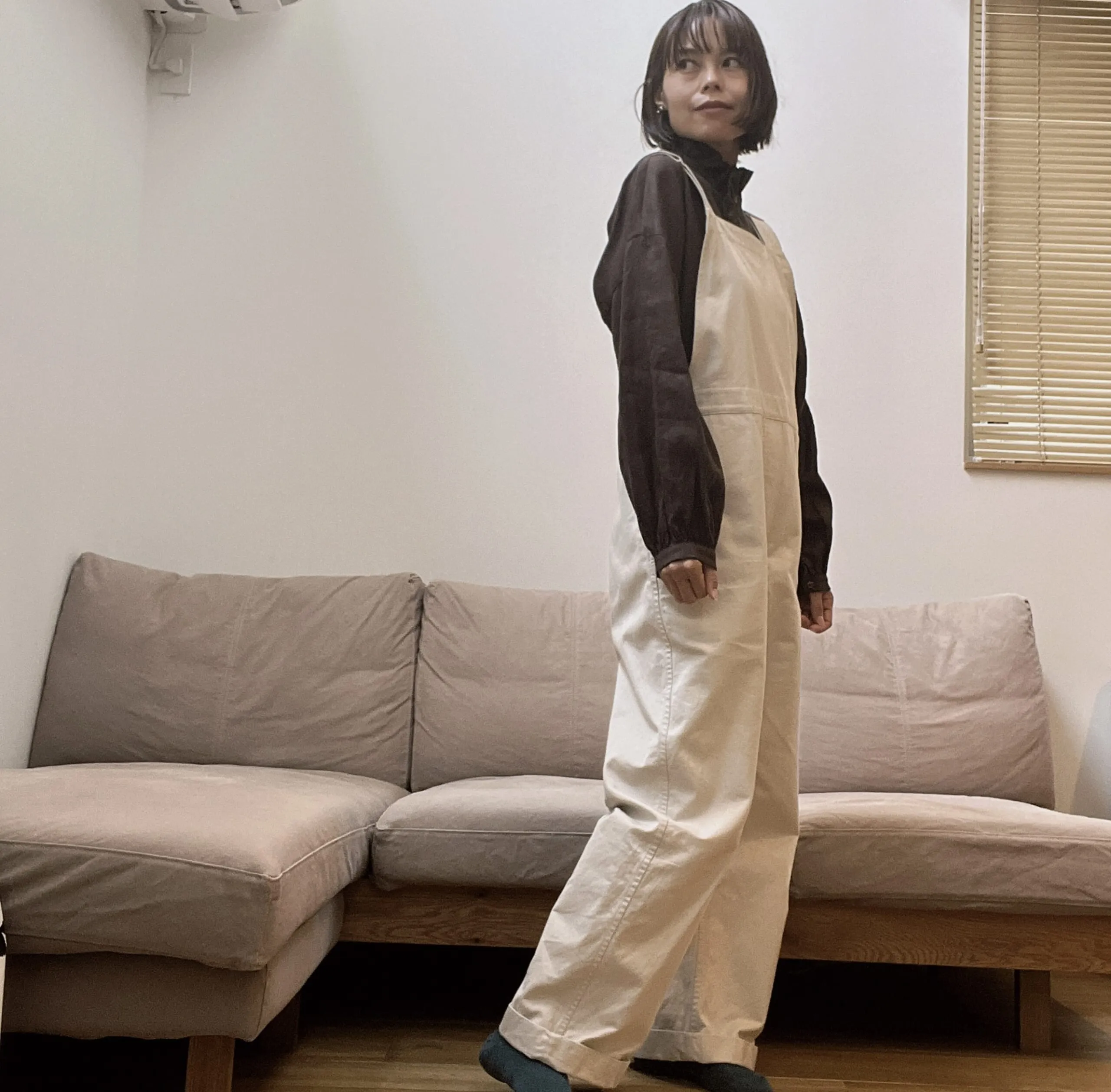 LEE100人隊が買った12closet【石上美津江さんコラボ】【洗える】リネンフリルブラウスのコーディネート