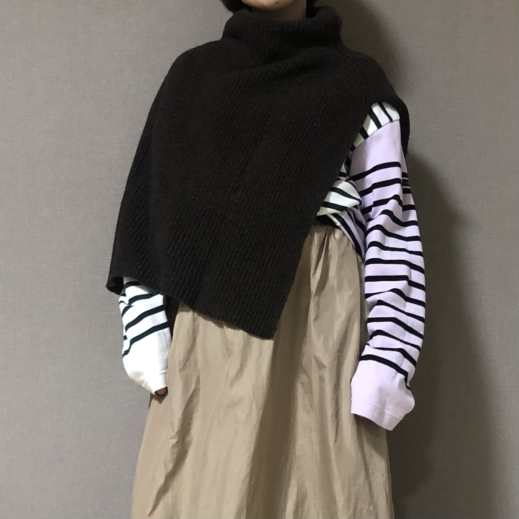 LEE　10月号　2025　年　五明祐子　コラボ　ツイードミル　tweedmill　ニットポンチョ　ココア　ウール