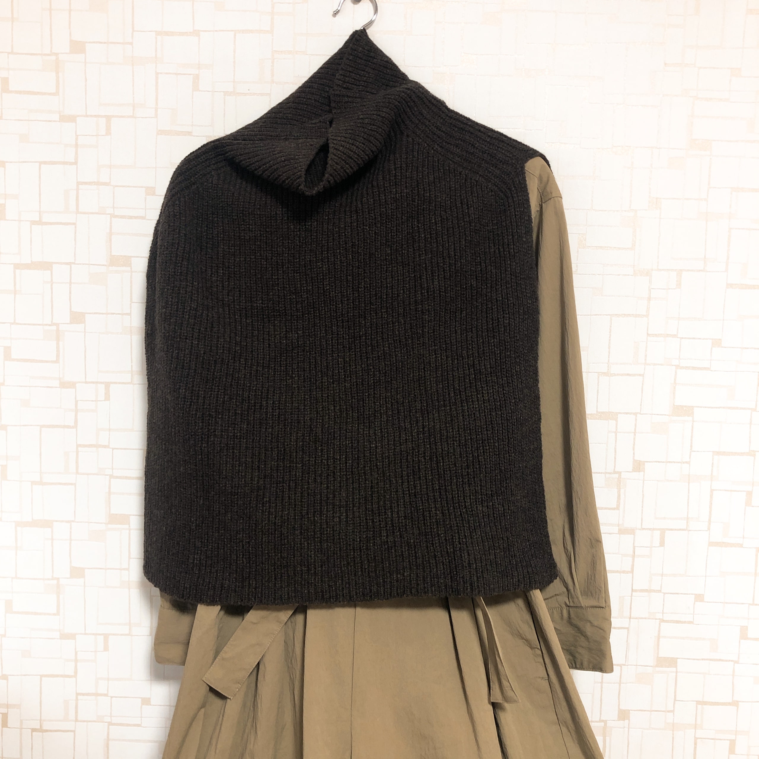 LEE　10月号　2025　年　五明祐子　コラボ　ツイードミル　tweedmill　ニットポンチョ　ココア　ウール