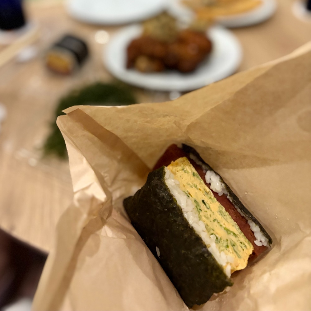 ポーたま　福助　元祖厚焼きポーク玉子　福助の玉子焼き　アーサ厚焼きポーク玉子おにぎり