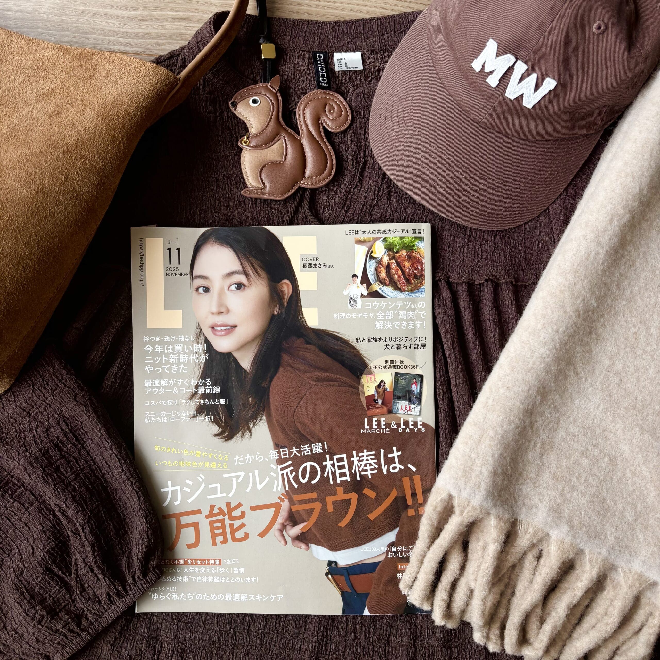 LEE100人隊のブラウンアイテムとLEE11月号