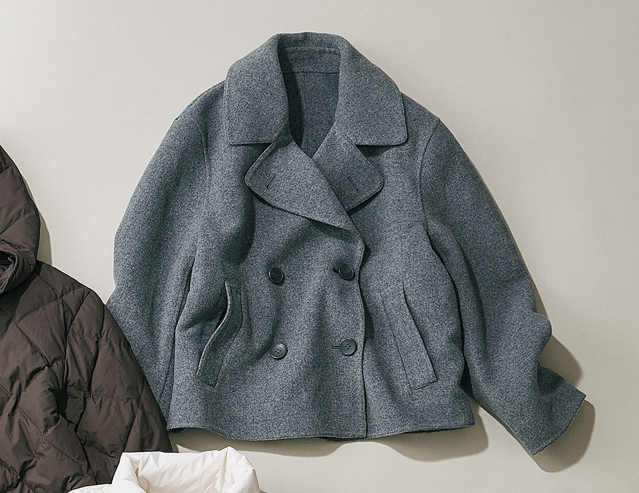 ダブルフェイス ショートコート リラックスフィット