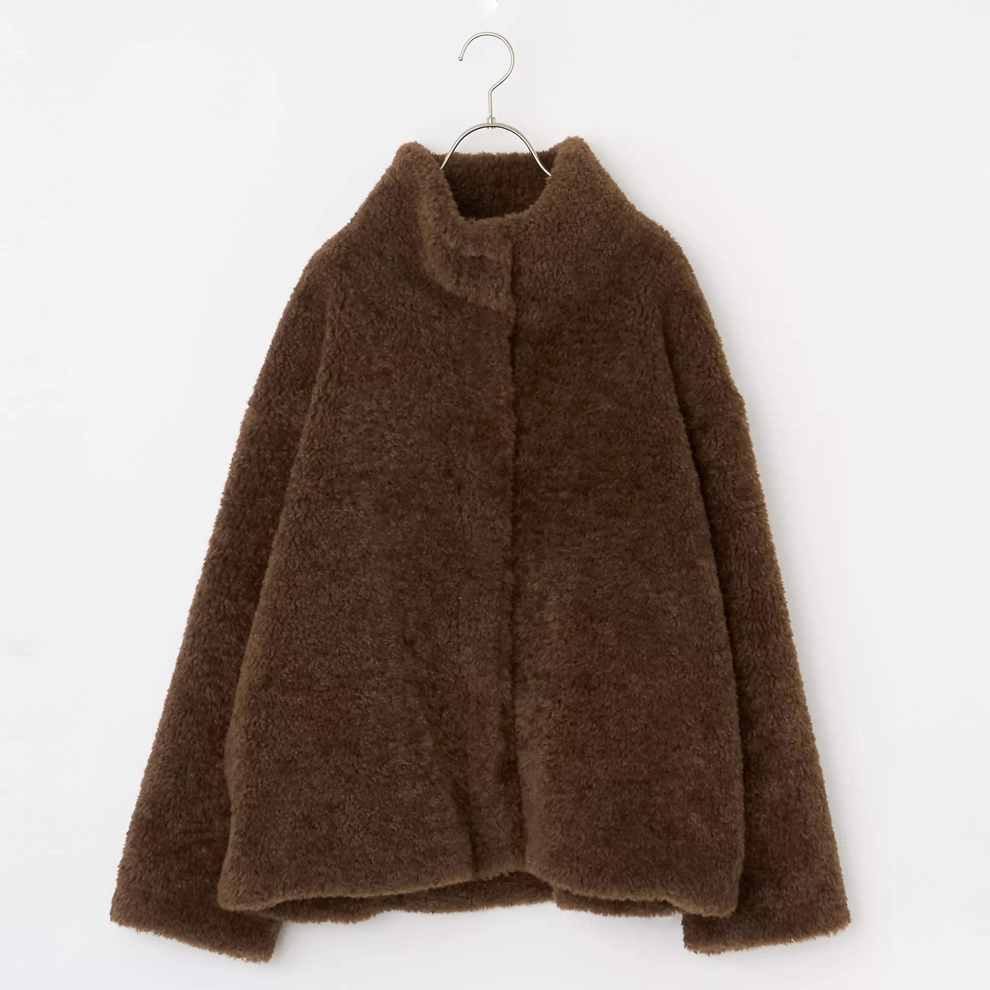 "MICA & DEAL
stand collar boa bz
￥38,500"　ボアブルゾン　ブラウン