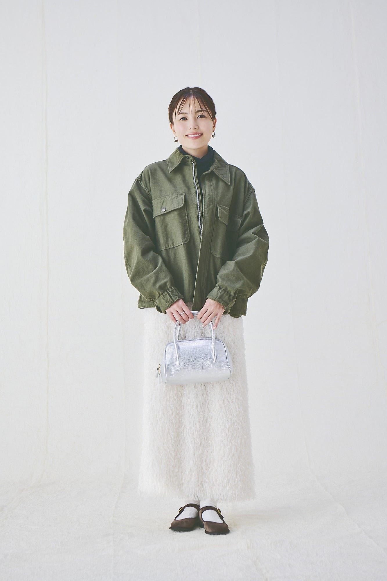 "Oblada
【洗える】MILITARY AVIATOR JACKET
￥39,600"　モデル着用