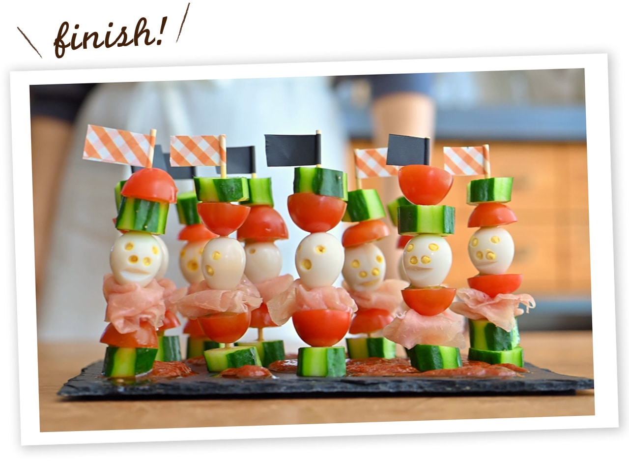 パーティーにぴったり！「ハロウィンピンチョス」の出来上がり