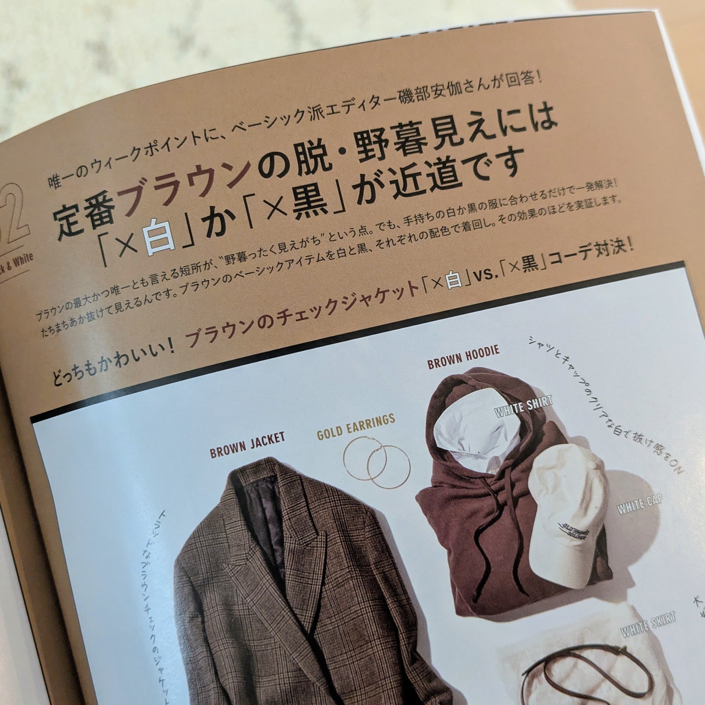 ブラウン特集の一部『ブラウンカラー』を取り入れるアイデアが掲載