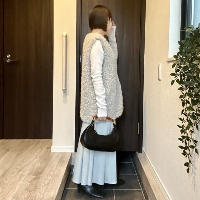 LEE11月号レビュー 30代ママファーベストの秋コーデ