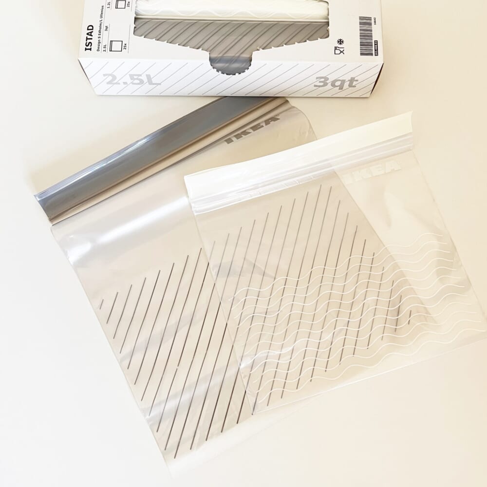 イケア　フリーザーバッグ　モノトーン