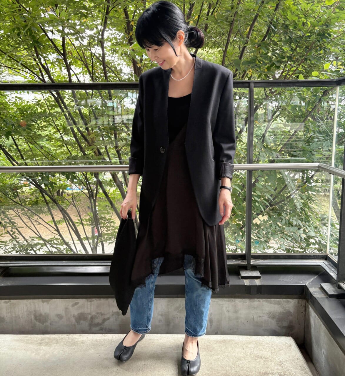 MM6ジャケット　メゾンマルジェラ50代の秋コーデ