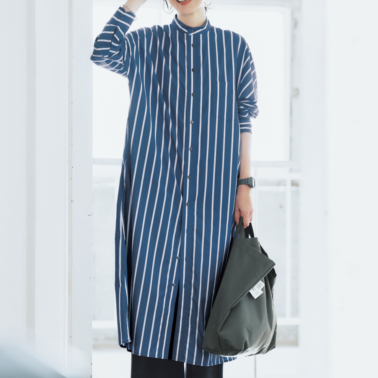 TICCA（ティッカ）【洗える】テントシャツワンピース