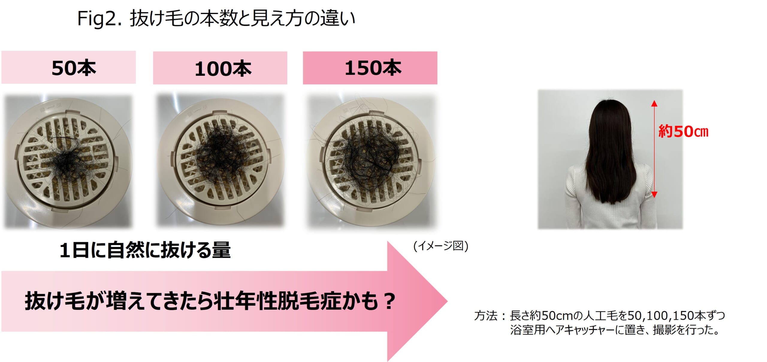 大正製薬資料：排水溝で１日抜ける髪の量

