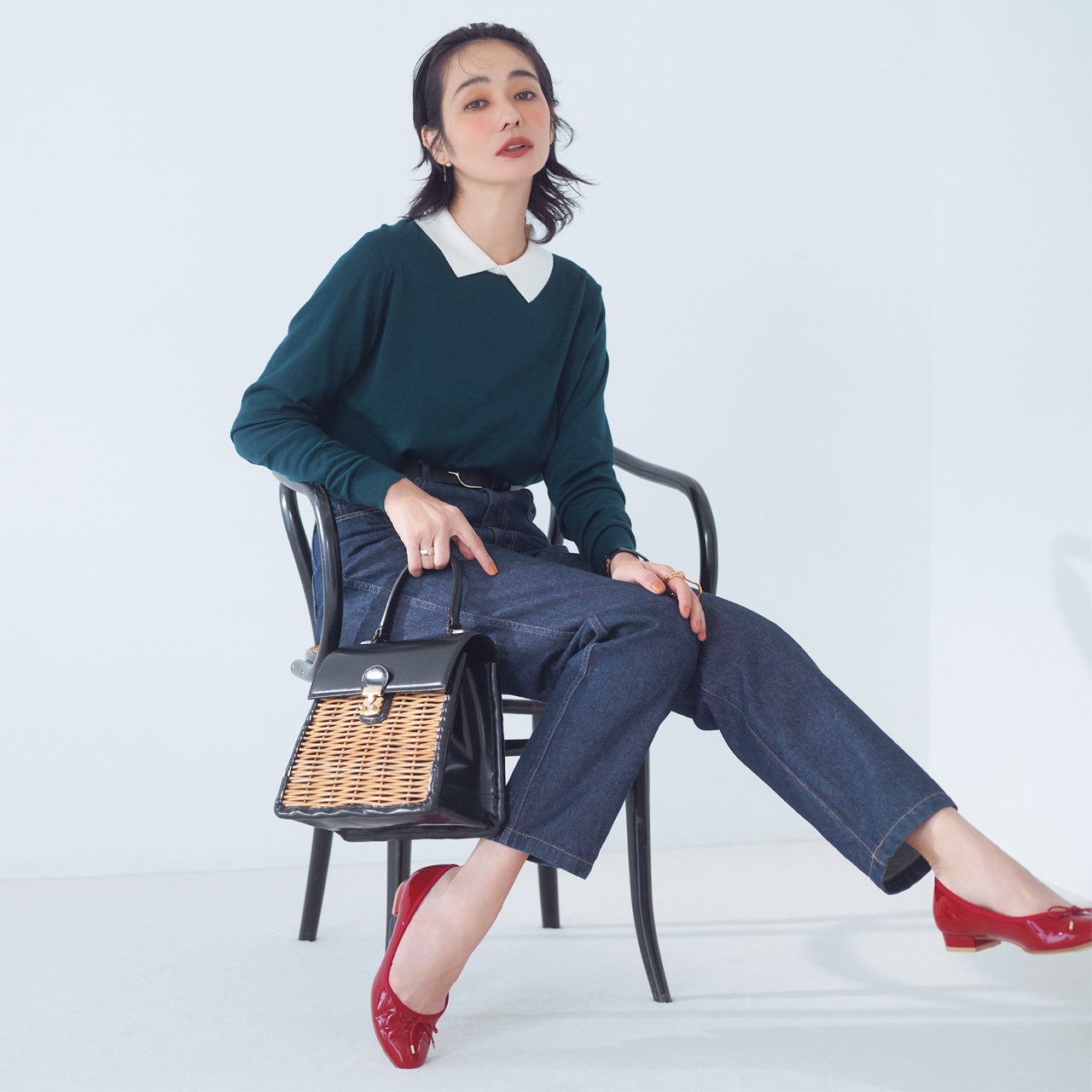 可愛げフレンチコーデ 竹下玲奈さん