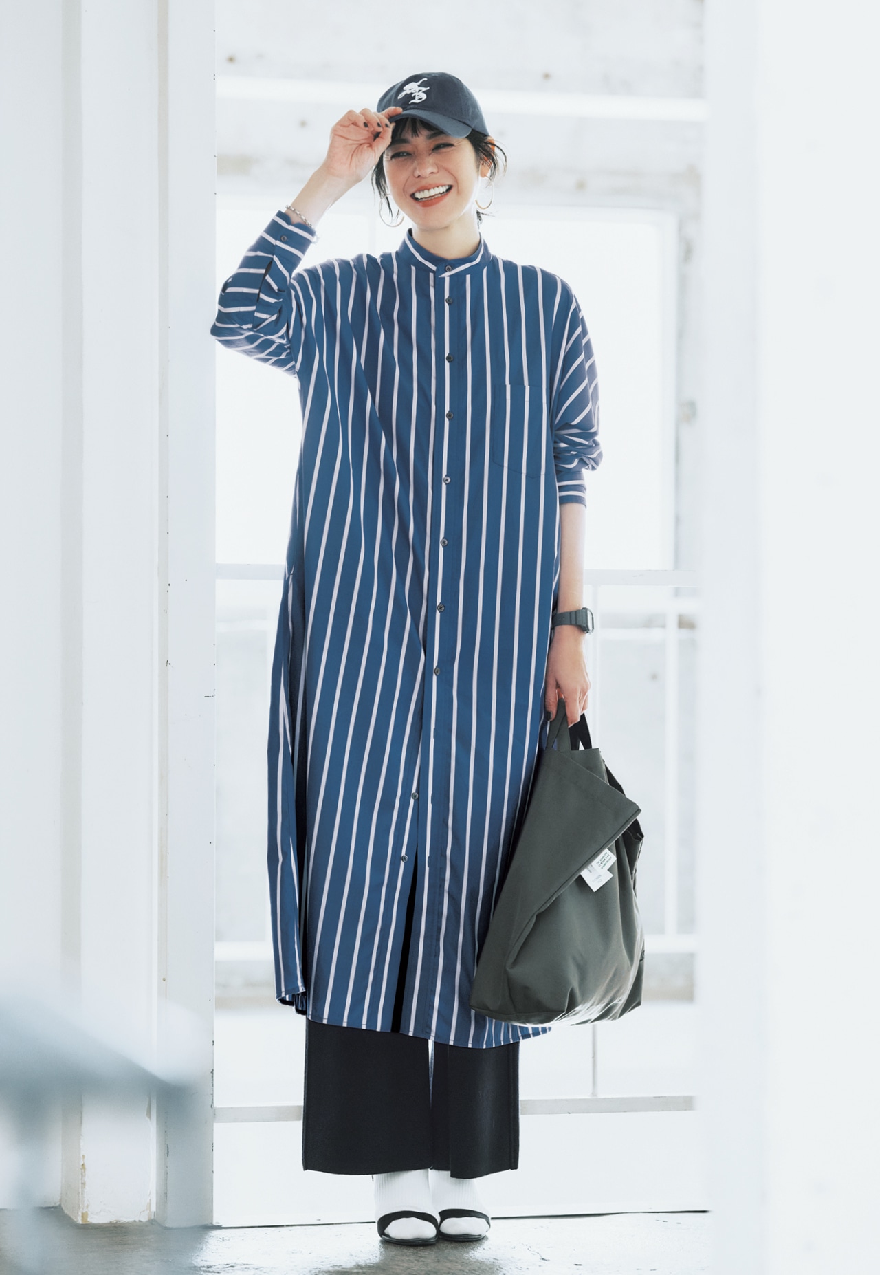 竹下玲奈さんのTICCA（ティッカ）【洗える】テントシャツワンピースのコーデ