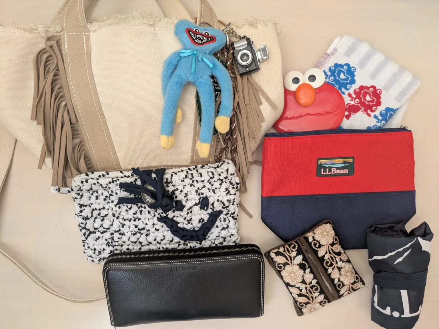 こうめさん　荷物が多い日のバッグの中身