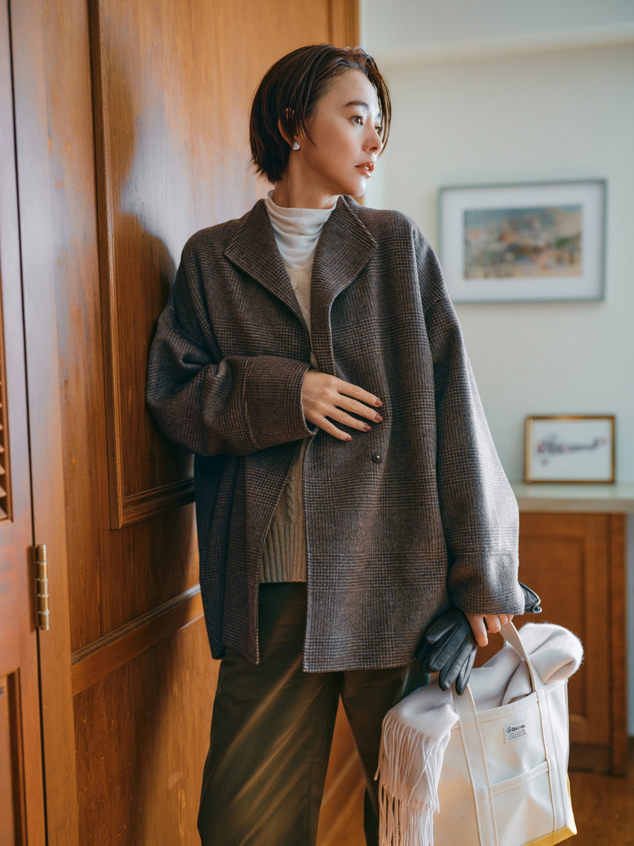 気温10℃晴れの日のコーデ　モデル浅見れいなさん