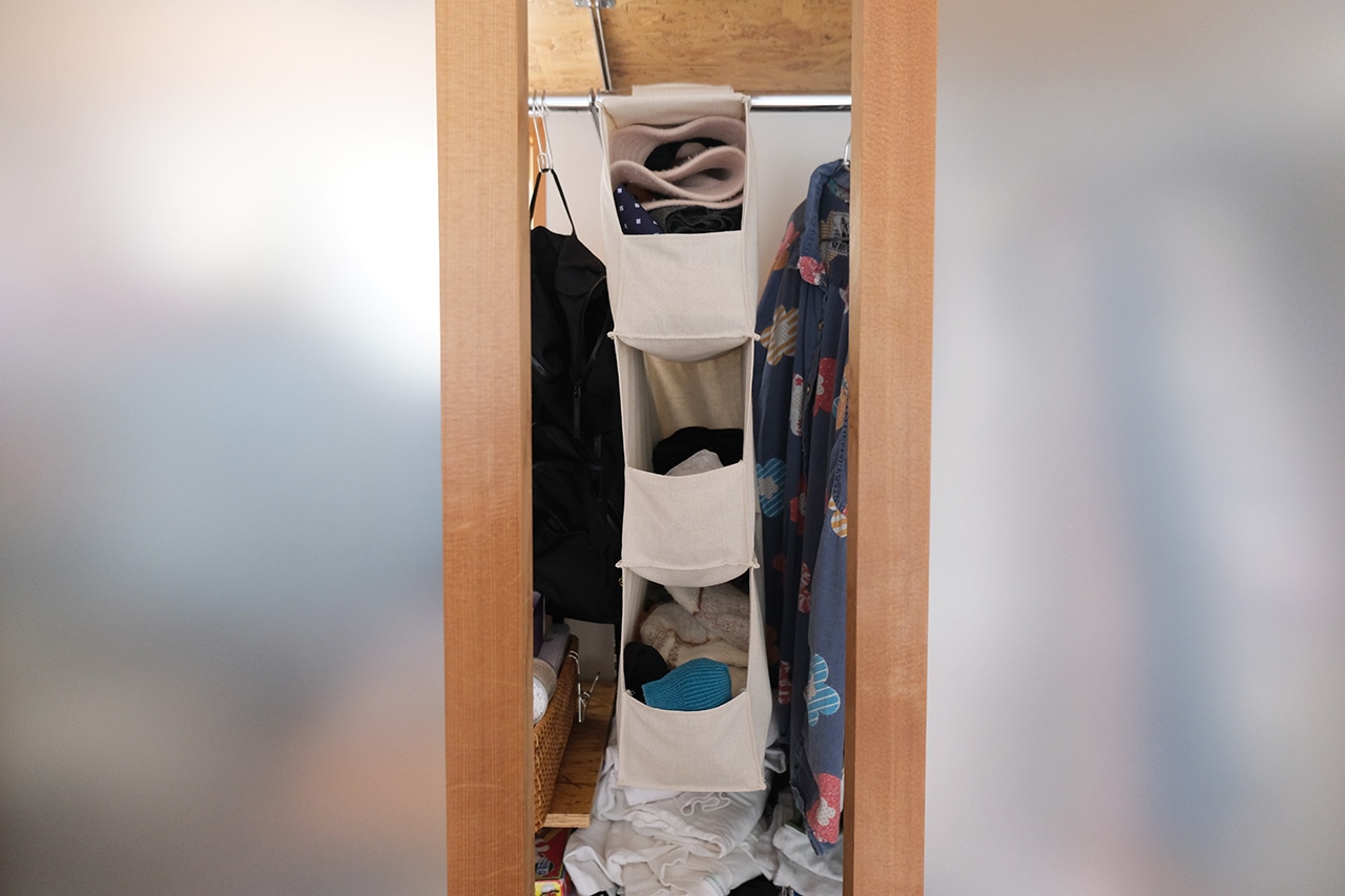 ポリエステル麻 小物ホルダー　使用シーン