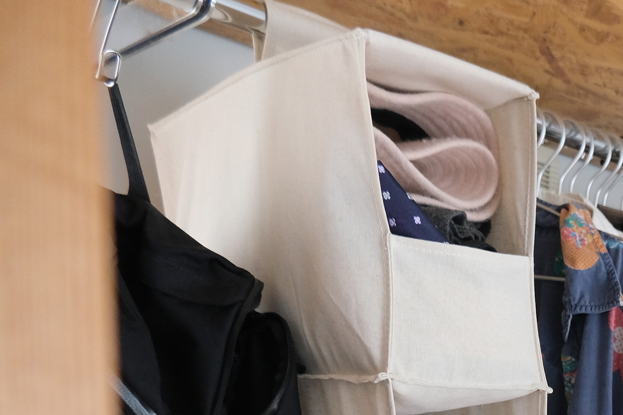 ポリエステル麻 小物ホルダー　使用シーン