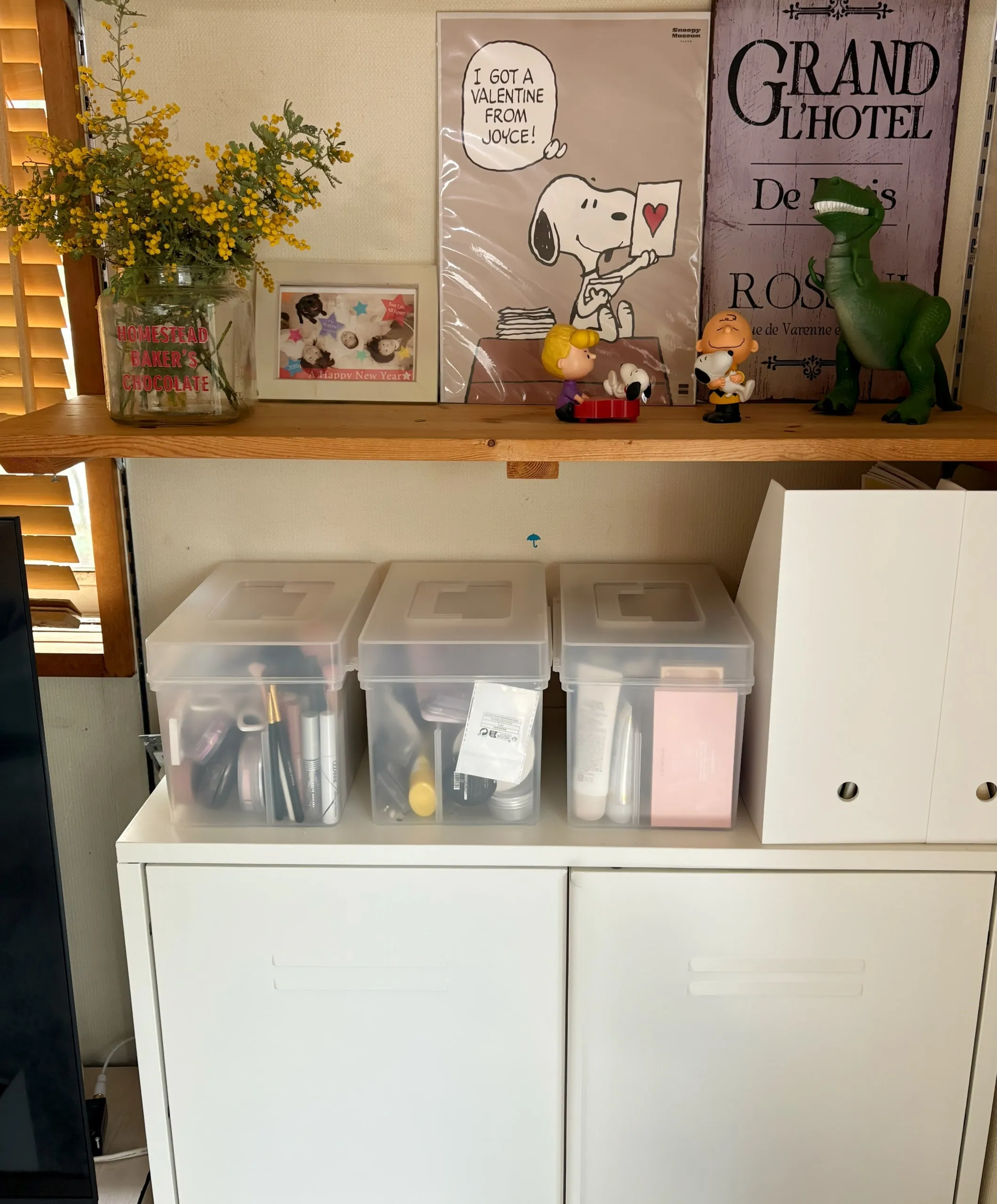 無印良品「ポリプロピレン　救急箱」メイクボックス使用例