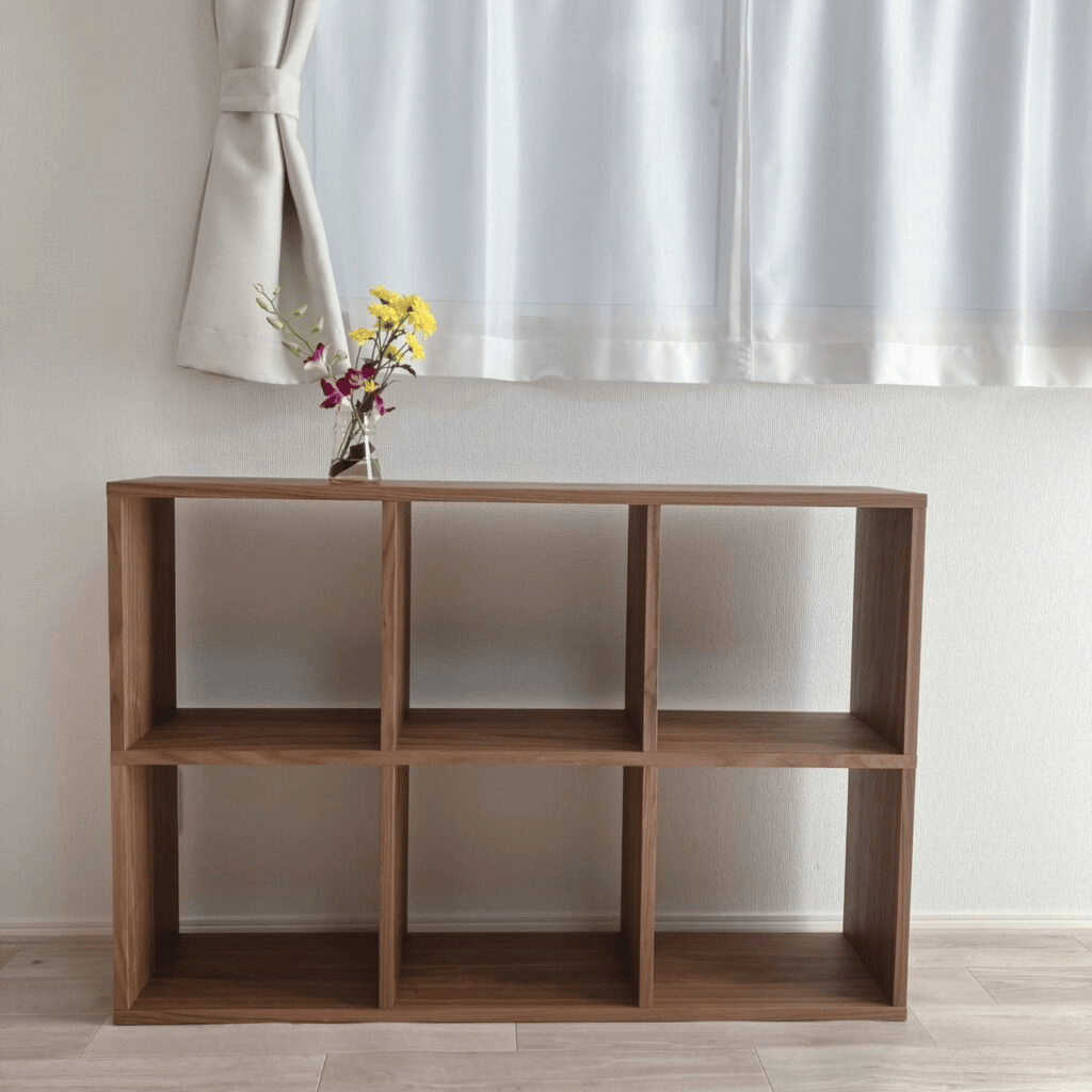 無印良品「スタッキングシェルフセット・３段×２列・ウォールナット材」