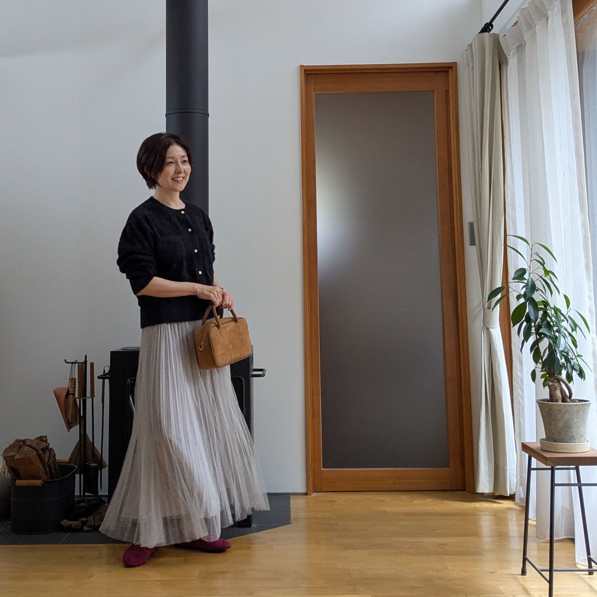 green label relaxing　カーディガンとスカート