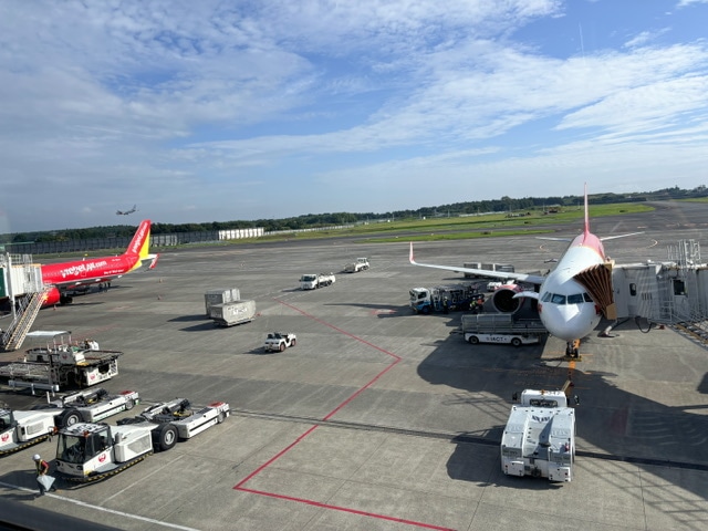 行きに乗ったベトジェットの飛行機の写真