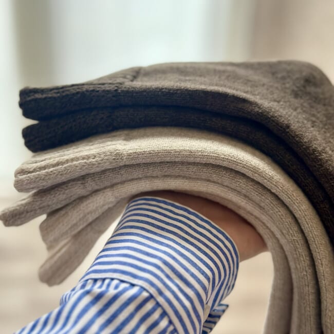 ダイソーの吸湿発熱素材の裏起毛パイルソックス