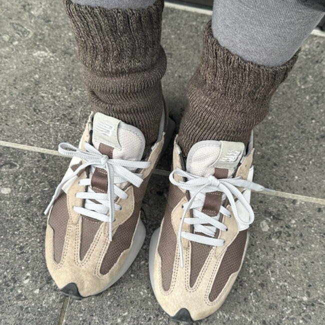 ダイソーの吸湿発熱素材の裏起毛パイルソックス