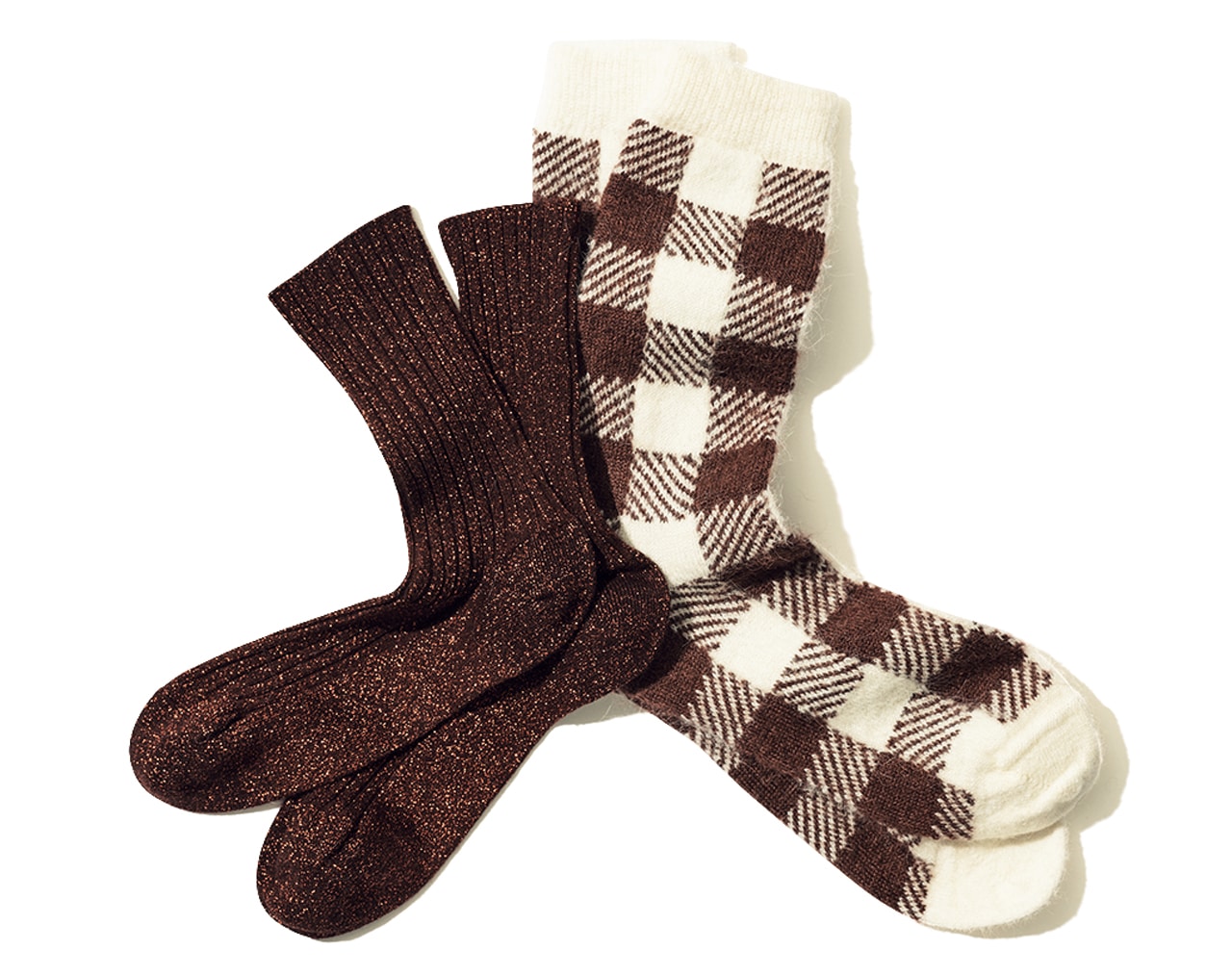 BLEUFORÊT（ブルーフォレ）のソックス　（ラメ）￥3300・（チェック）￥3850